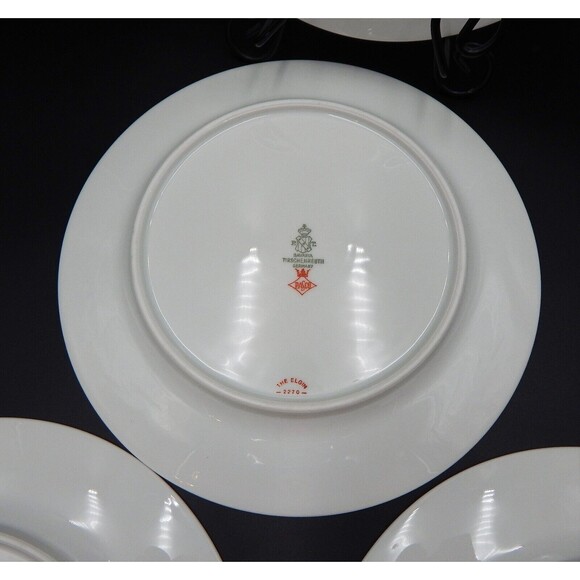 Tirschenreuth Bavaria The Elgin Dinner Plates Set of 4 Germany 10 Inch Silver - Picture 8 of 11